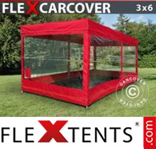 Reklamtält FleX Carcover, 3x6m, Röd